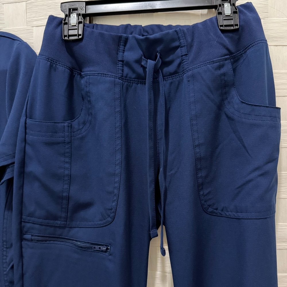 Navy Blue Jogger Pants Scrub Set - Picture 4 of 6